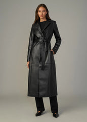 THE VEGAN LEATHER LONG COAT