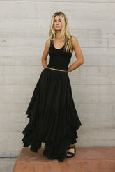 Augusta Handkerchief Skirt in Black FINAL SALE