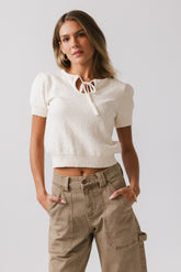 Brady Knit Top in Cream