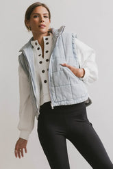 Audren Quilted Denim Vest FINAL SALE
