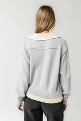 Pattie Collared Sweater in Blue