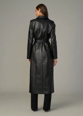 THE VEGAN LEATHER LONG COAT