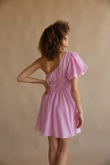 Charlotte One Shoulder Babydoll Mini Dress