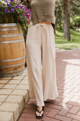 Brandi Wide Leg Pants in Natural FINAL SALE
