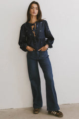 Maggie Peplum Tie Blouse With Bow Detail FINAL SALE