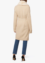 SOLANGE FAUX FUR TRIM COLLAR CARDIGAN
