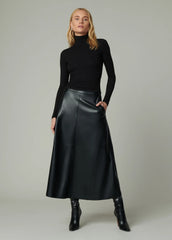 THE TAVI VEGAN LEATHER SKIRT