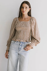 Brinklee Smocked Blouse in Rust FINAL SALE