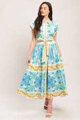 BLUE REGALIA MIDI DRESS