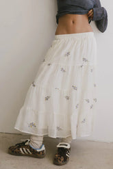 Bluebell Embroidered Midi Skirt FINAL SALE