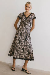 Beatriz Lace Trim Midi Dress FINAL SALE