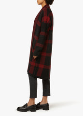 SOLANGE INTARSIA PLAID CARDIGAN
