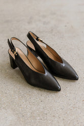 Candice Slingback Heels in Black FINAL SALE