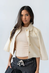Cece Pleated Denim Jacket
