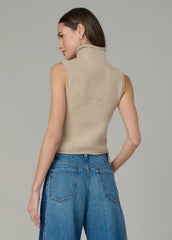 THE STEVIE SLEEVELESS ROLL NECK SWEATER
