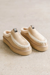 Cecily Platform Slipper in Natural