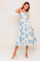 BLUEBELL BREEZE BLUE FLORAL MIDI DRESS