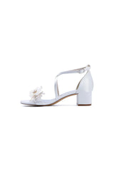 Open Toe Hollow Out Chunky Heels with Flowers