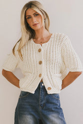 Brenda Knit Cardigan in Ivory FINAL SALE