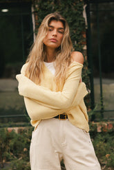 Azuline Knit Cardigan in Yellow FINAL SALE