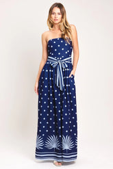 COASTAL SWAY POLKA DOT NAVY JUMPSUIT
