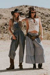 Asha Tiered Pants in Blue