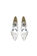 Womens Wedding Shoes Pointed Toe Low Heels with Rhinestone