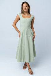 Colin Midi Dress in Sage