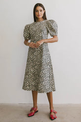 Campbell Denim Dress in Leopard FINAL SALE