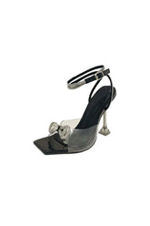 Crystal Embellished Transparent Strappy Stiletto Heels