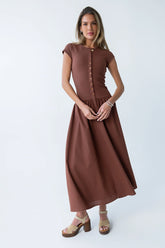 Bailee Maxi Dress in Red Brown