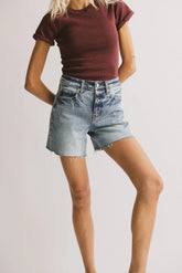 Ariel Distressed Denim Shorts