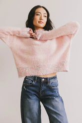 Carla Fuzzy Knit Sweater in Pink FINAL SALE