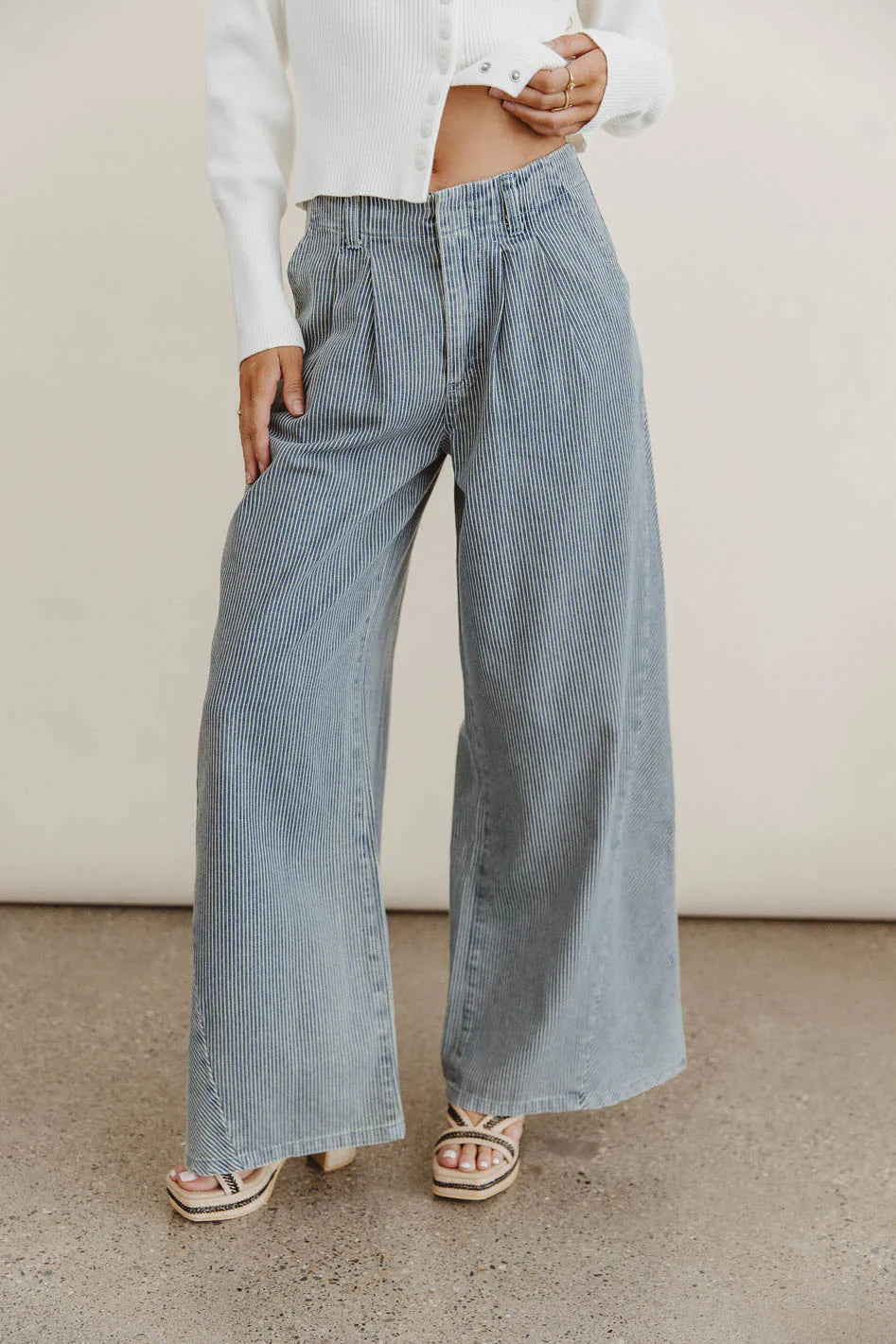 Milla Striped Wide Leg Jeans FINAL SALE