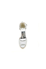 Peep Toe Chunky Heel Rhinestone Embellished
