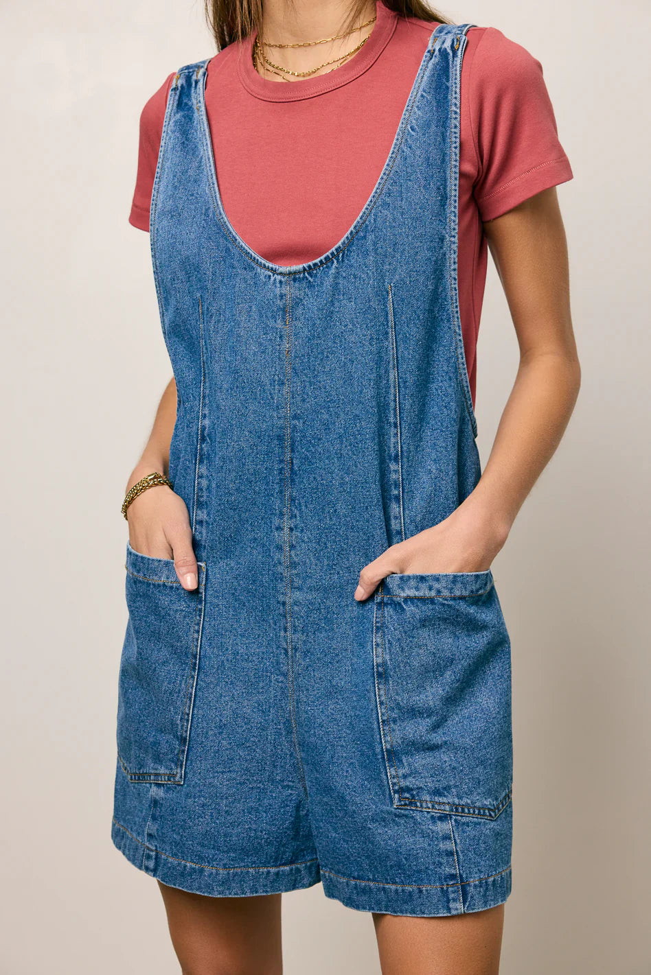 Scottie Denim Overalls in Medium Wash FINAL SALE