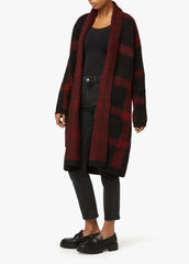 SOLANGE INTARSIA PLAID CARDIGAN