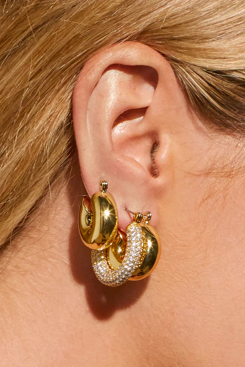 LUV AJ Pave Baby Amalfi Hoops