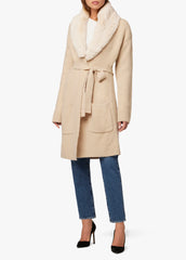 SOLANGE FAUX FUR TRIM COLLAR CARDIGAN