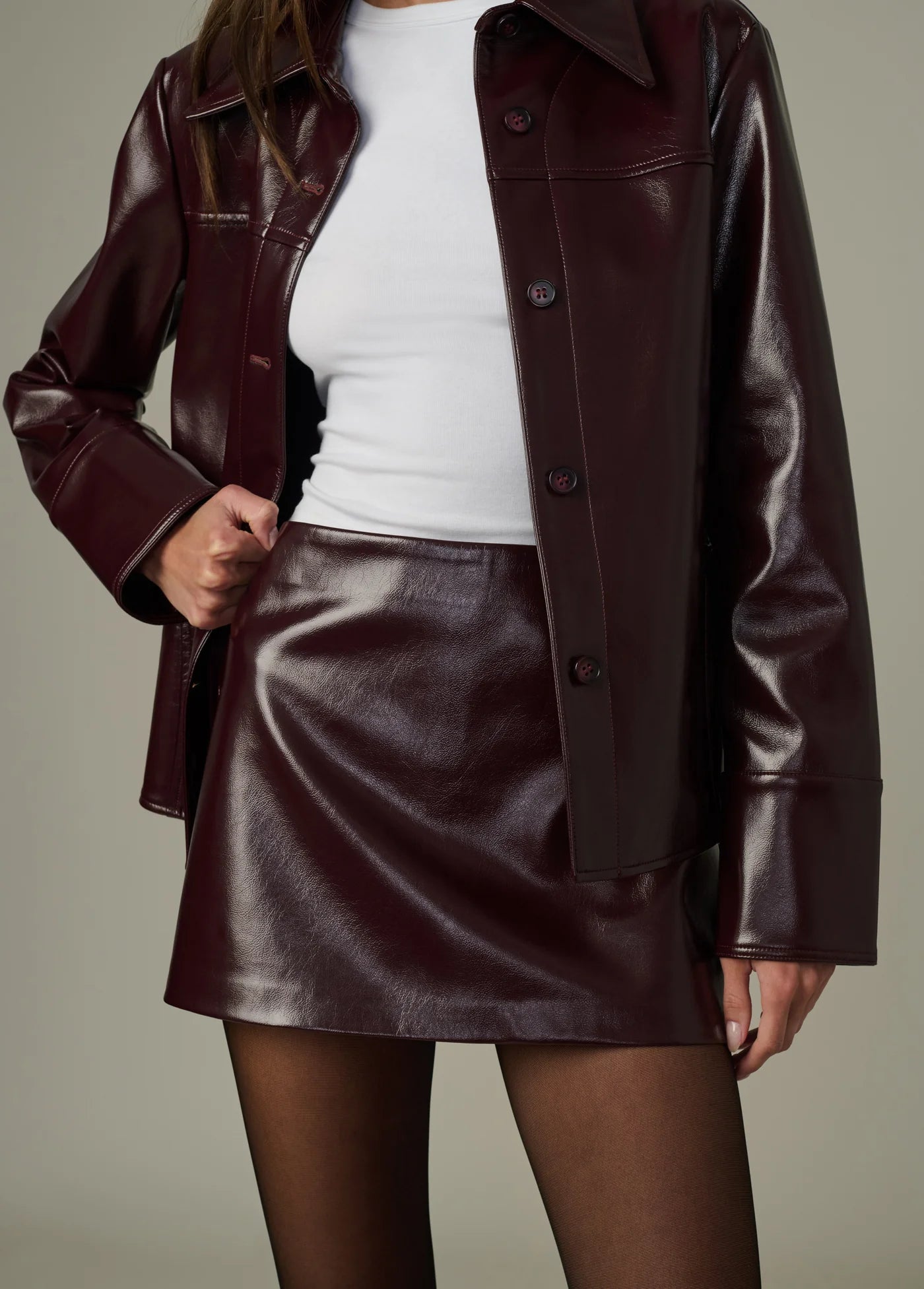 THE VEGAN PATENT LEATHER MINI