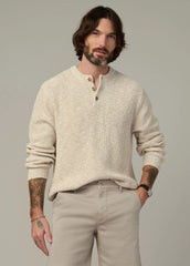 TEXTURED HENLEY SWEATER