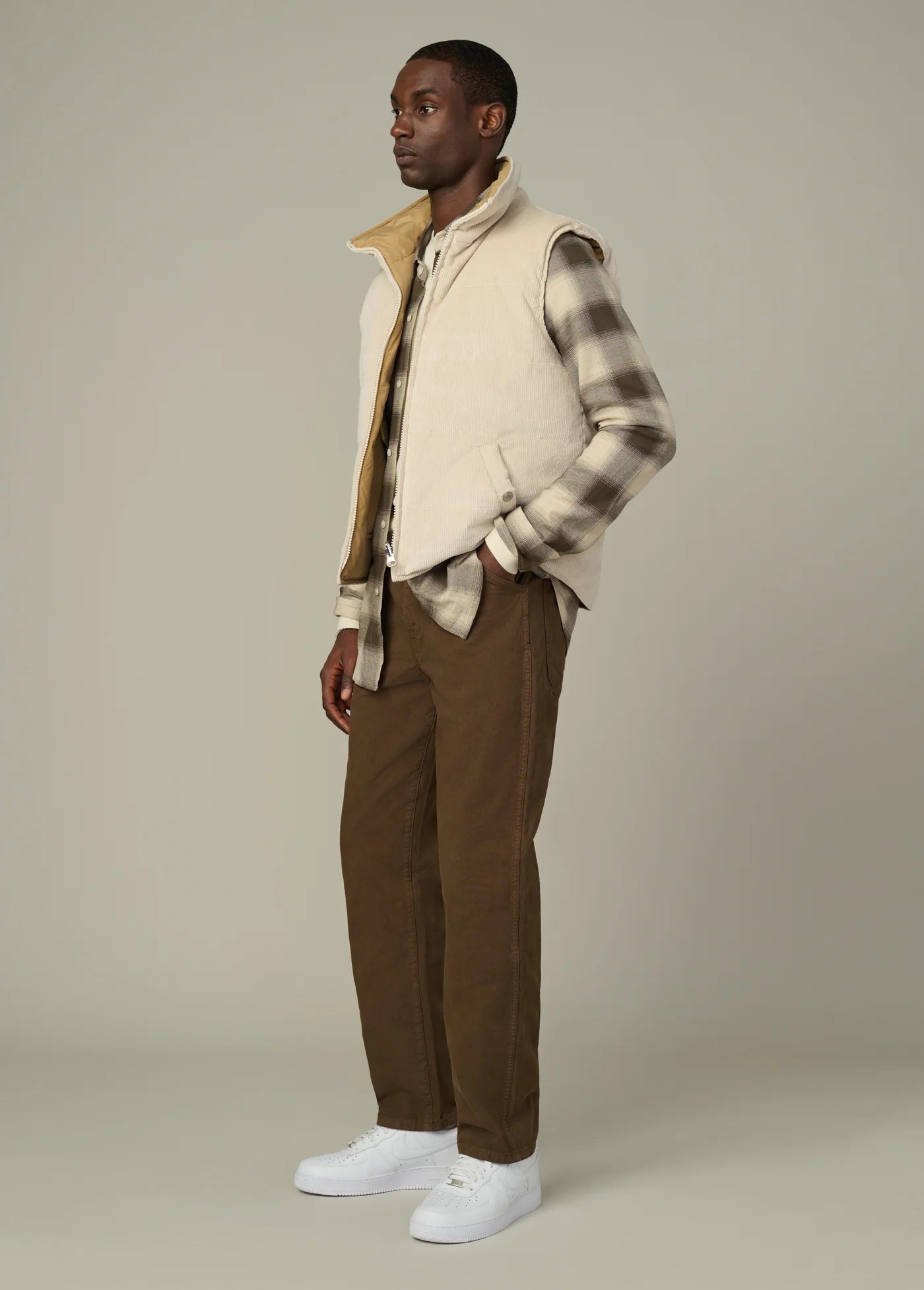 REVERSIBLE CORDUROY PUFFER