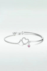 Heart Charm Bracelet in Sterling Silver