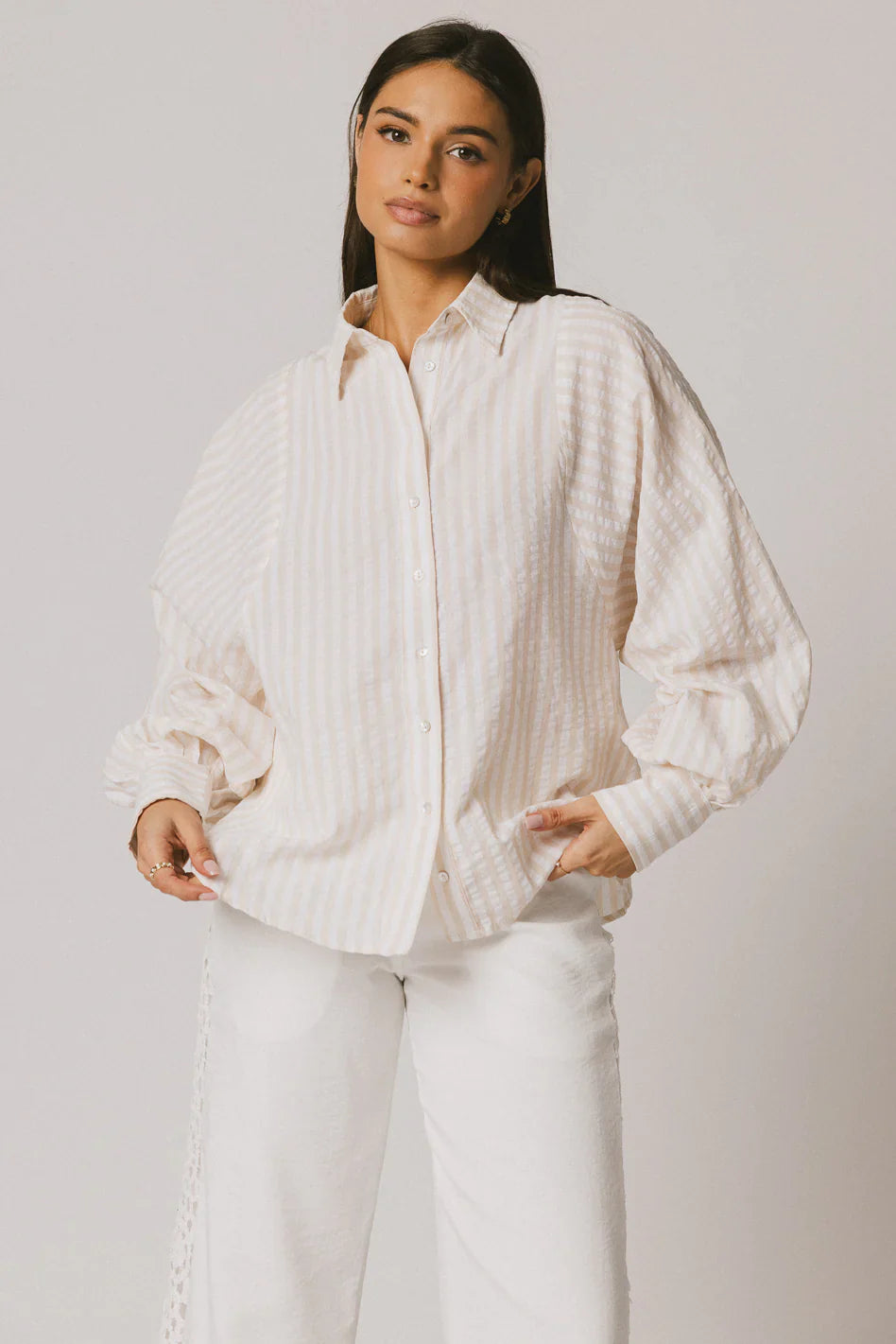 Winifred Button Up in Natural FINAL SALE