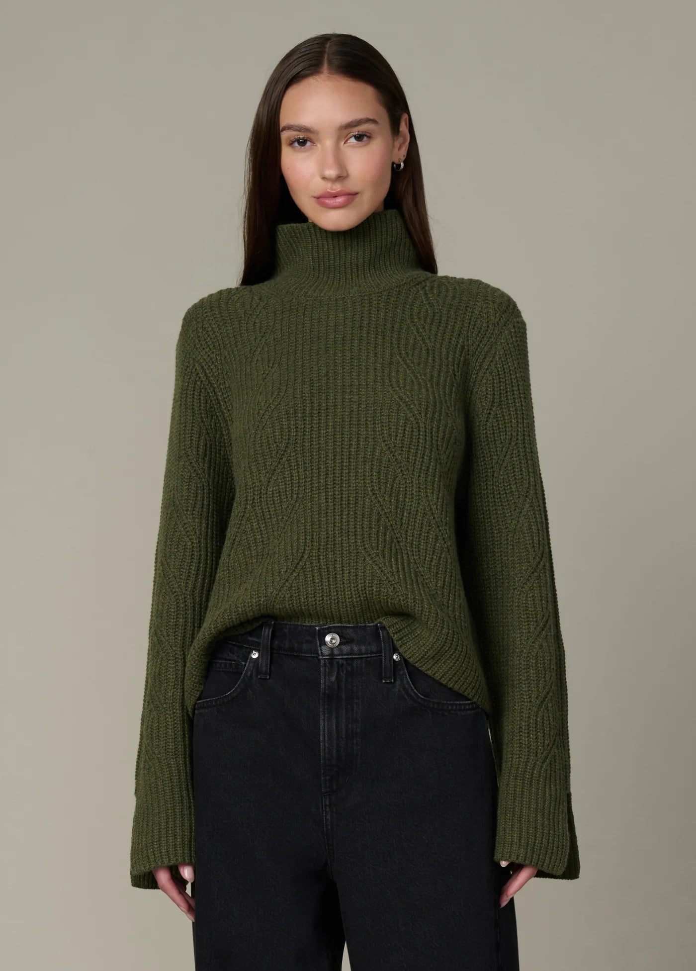 THE ELLA CABLE KNIT FUNNEL NECK SWEATER