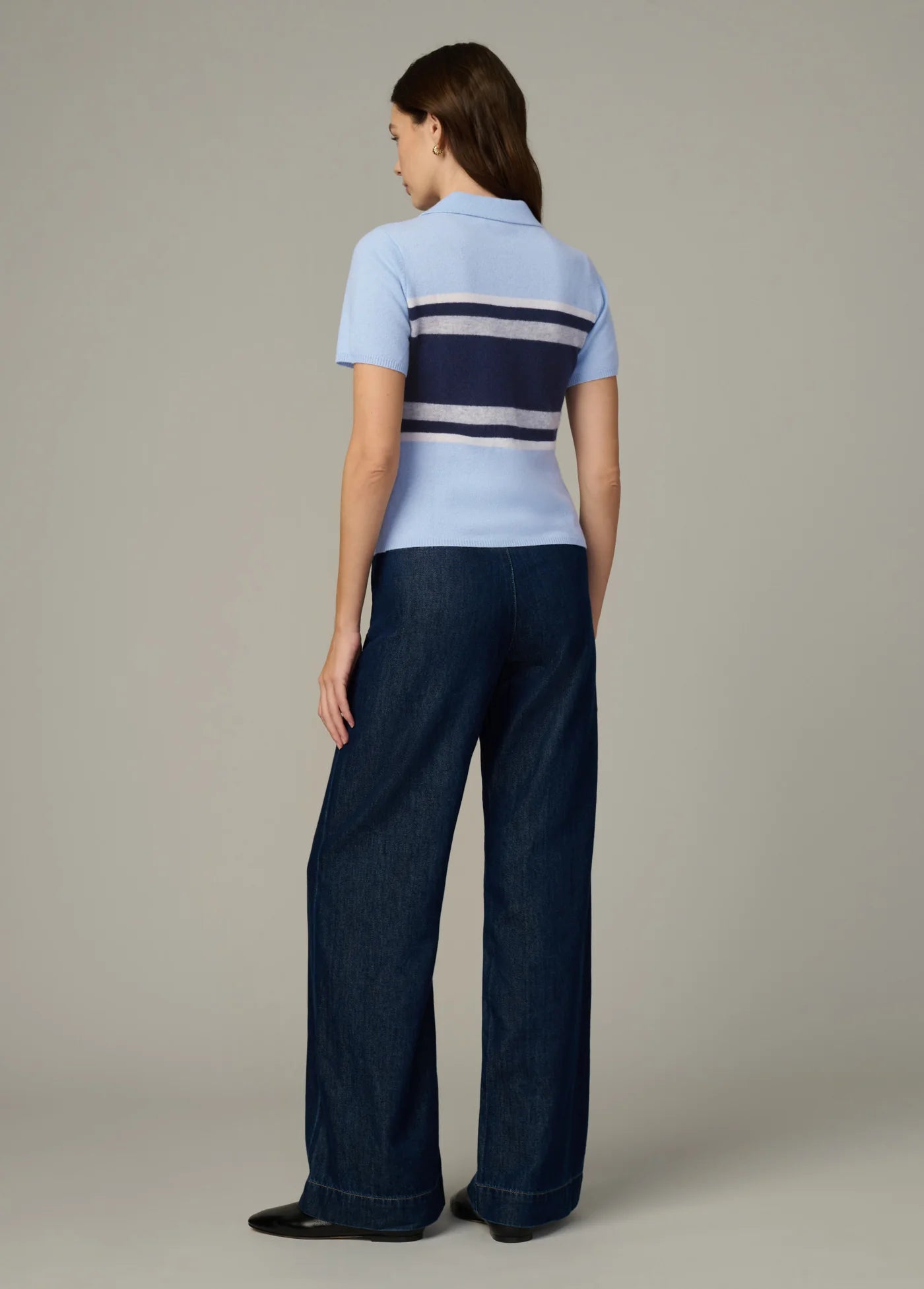THE CASHMERE SHORT SLEEVE RUGBY POLO