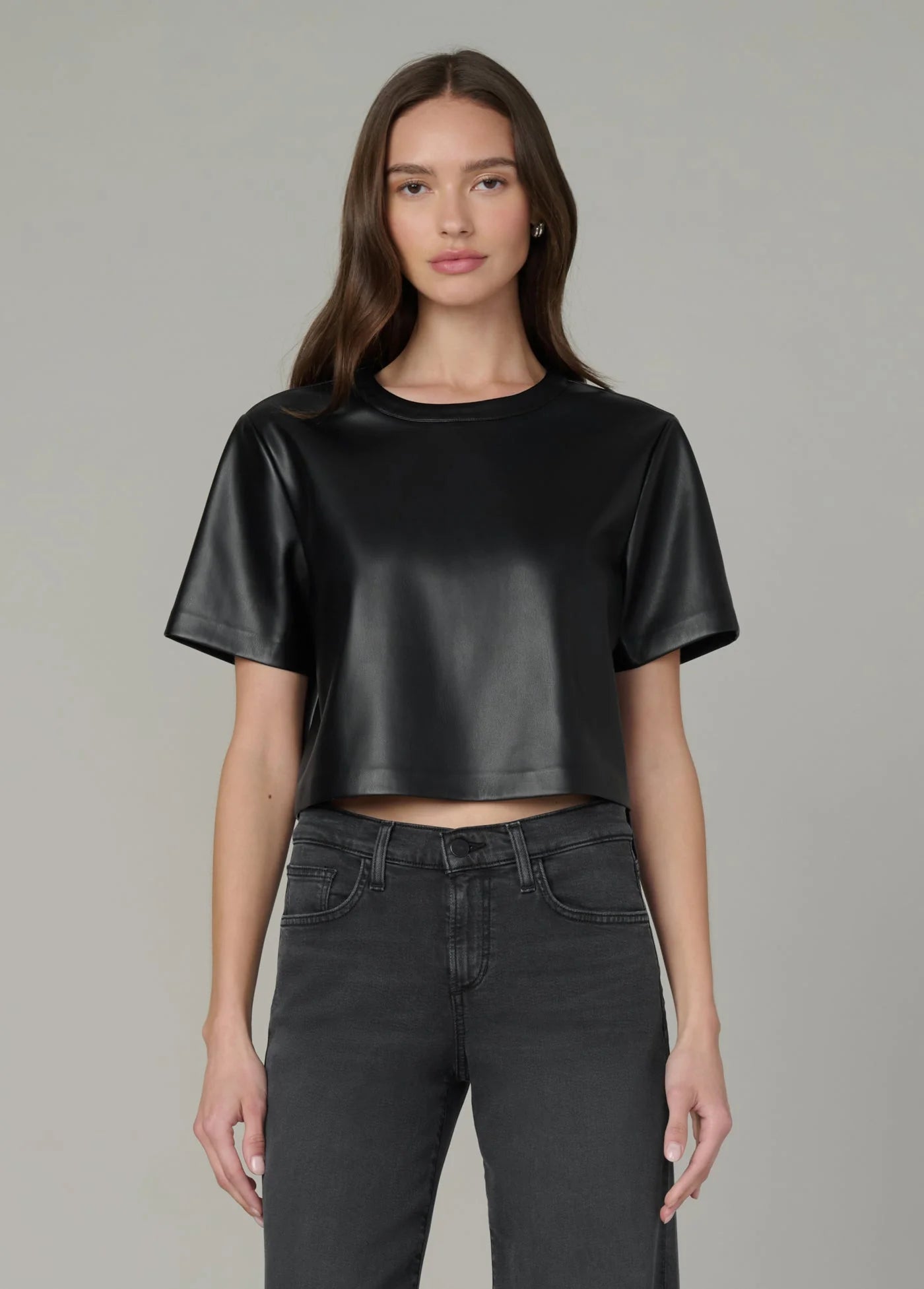 THE BOXY VEGAN LEATHER TEE