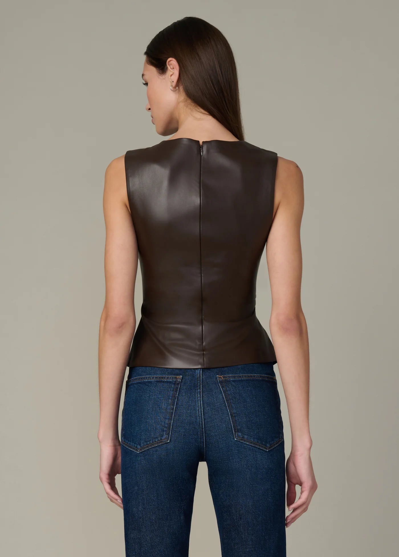 THE MEG VEGAN LEATHER TOP