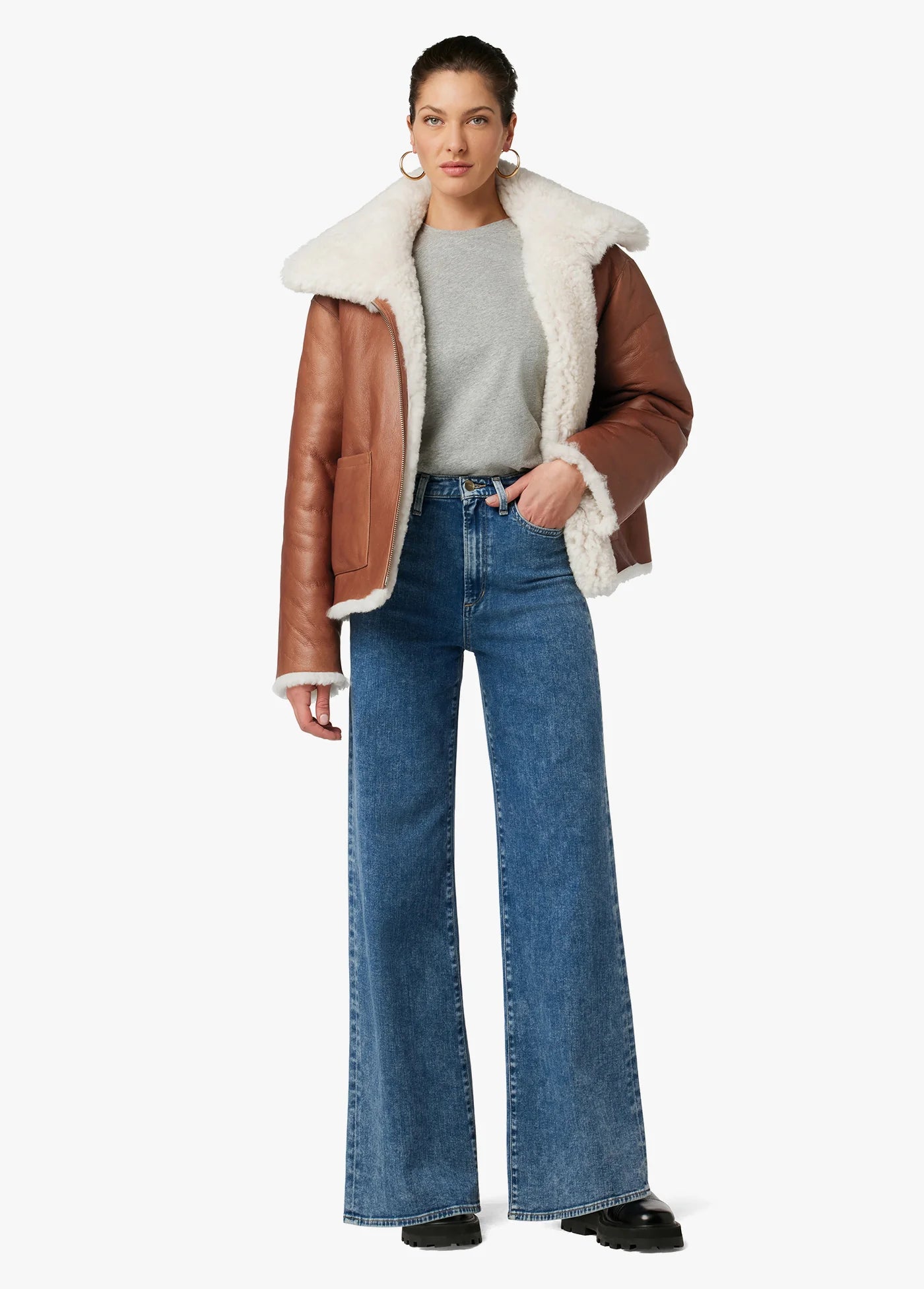 THE LISA REVERSIBLE SHEARLING LEATHER JACKET