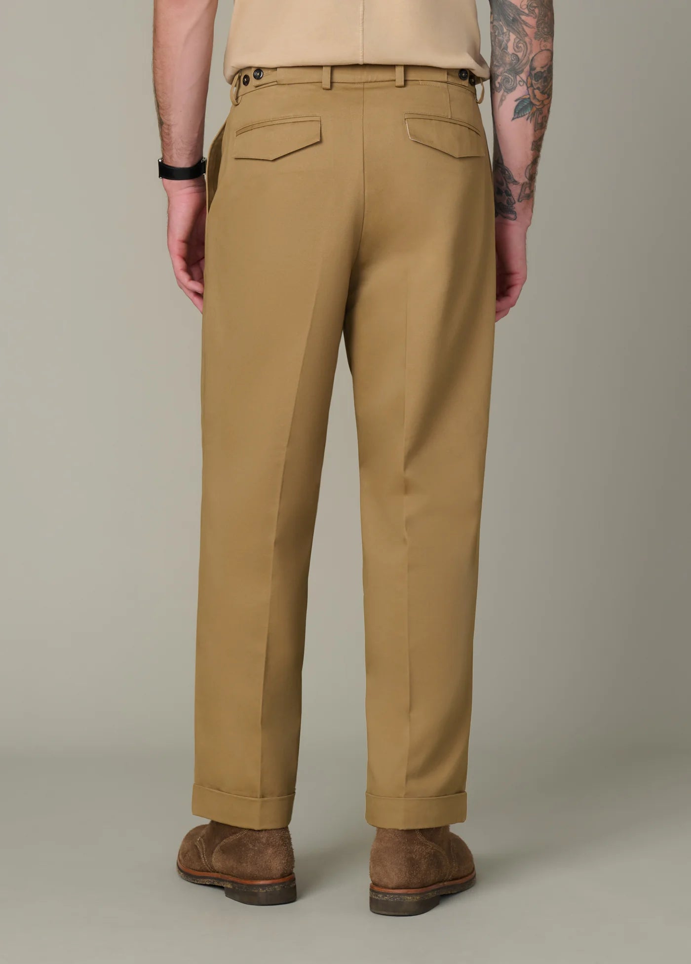 WIDE LEG PLEATED CHINO